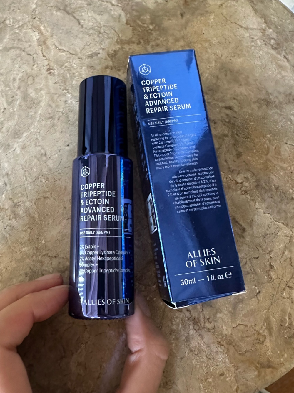 NIB Allies of Skin Navy Blue Copper Tripeptide & Ectoin Repair Serum